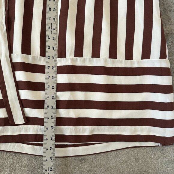 Ann Taylor 2023 Striped Flounce Slip Skirt Midi Women's 12 - Picture 4 of 7